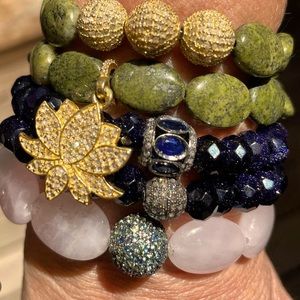 Pave Diamond and Onyx Beaded Bracelet by The Woods